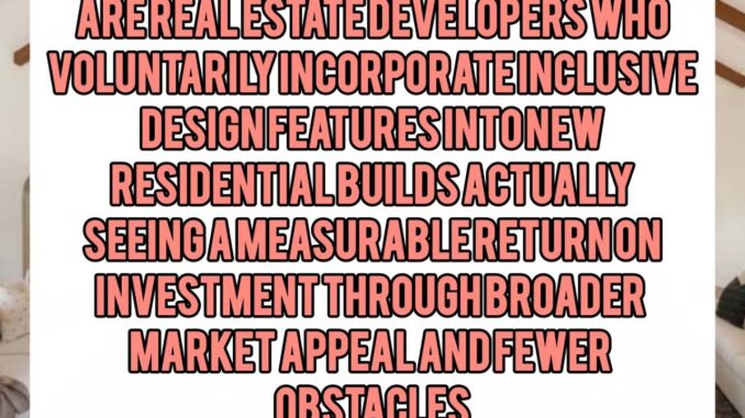 Are Real Estate Developers Who Voluntarily Incorporate Inclusive Design Features into New Residential Builds Actually Seeing a Measurable Return on Investment Through Broader Market Appeal and Fewer Resale Obstacles